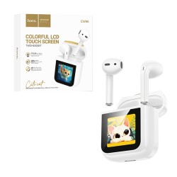 Fones de ouvido Hoco True Wireless com tela sensível ao toque EW86 Gato Bluetooth V5.4 Branco
